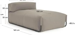 Kave Home Square Outdoor Chaise Longue Groen
