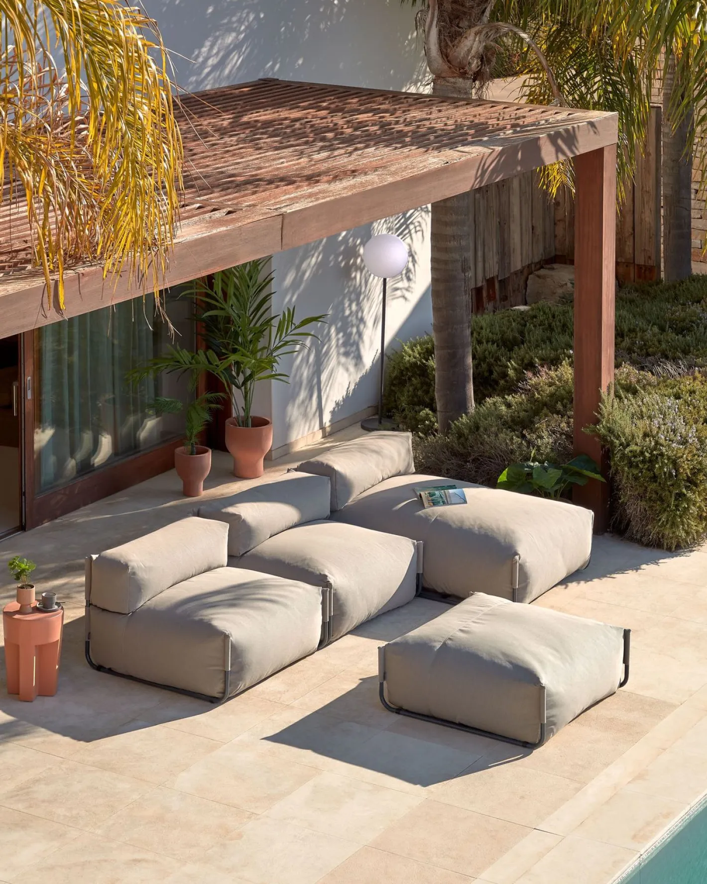 Clearance Kave Home Square Outdoor Lounge Fauteuil Groen