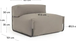 Clearance Kave Home Square Outdoor Lounge Fauteuil Groen