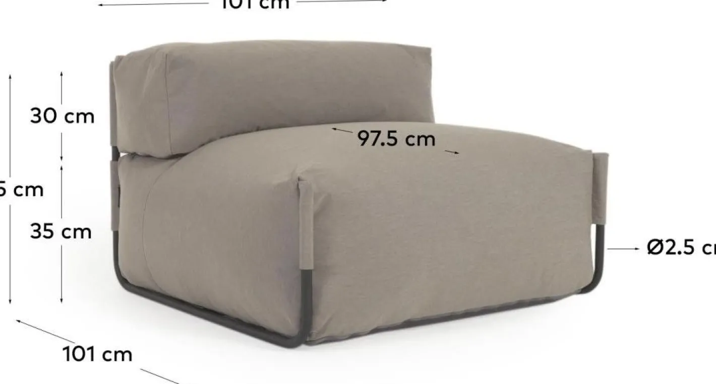 Clearance Kave Home Square Outdoor Lounge Fauteuil Groen