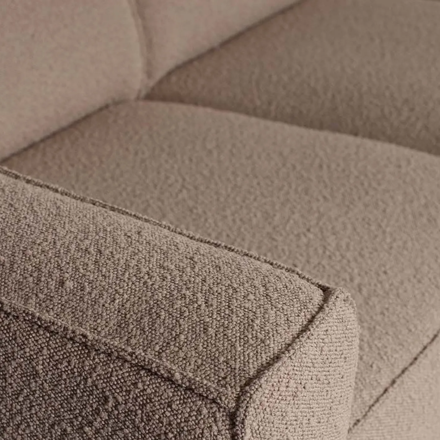 Sale WOOOD Statement Bouclé Links Hoekbank Nougat
