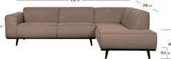Discount WOOOD Statement Bouclé Rechts Hoekbank Beige