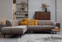 Online WOOOD Statement Links Rib Hoekbank Taupe