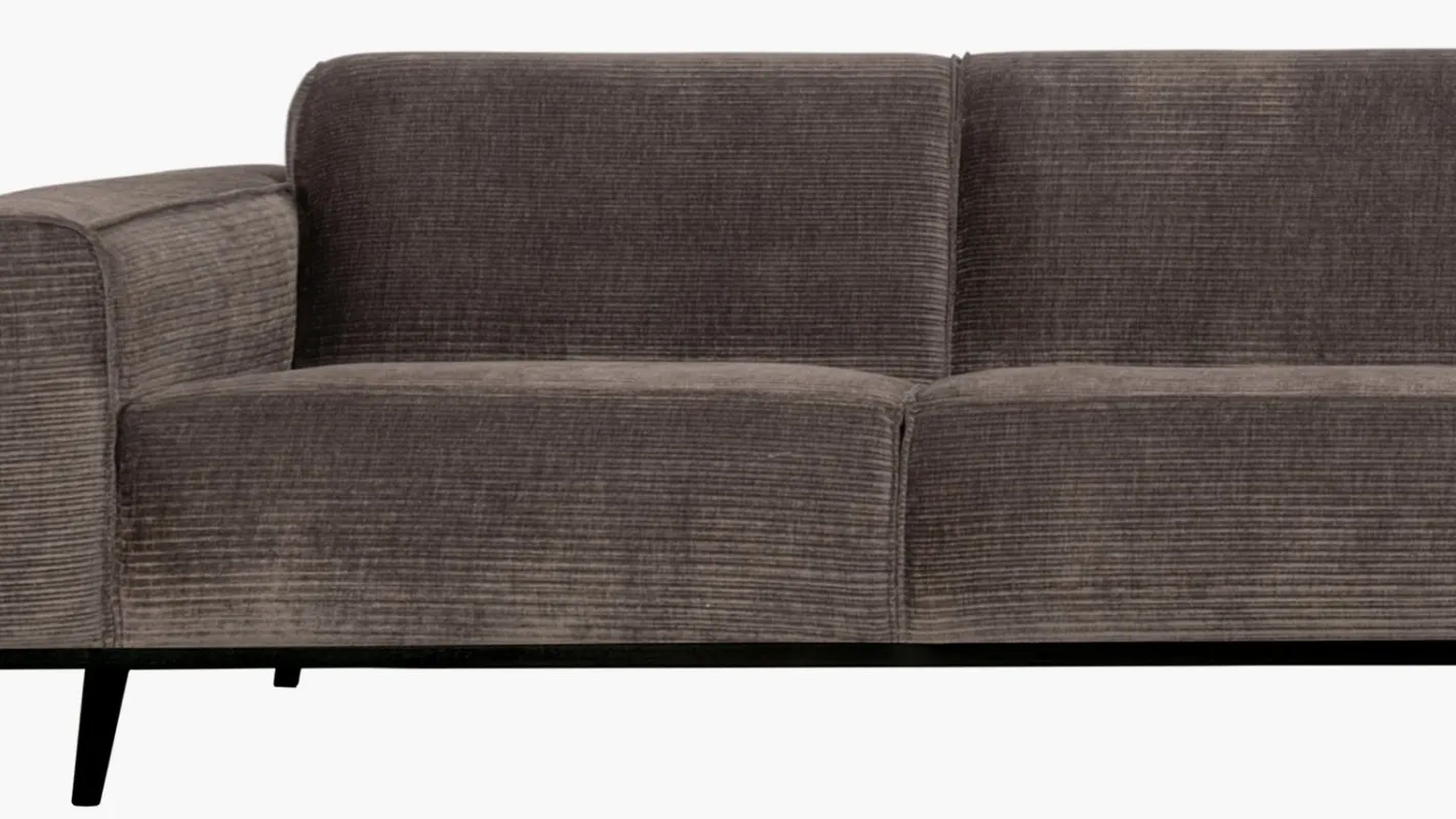 WOOOD Statement XL Rib 4-zitsbank Taupe