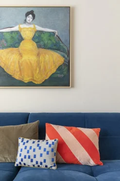 Online HKLIVING Striped Velvet Koraal Sierkussen Rood, Roze
