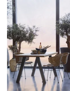 Discount WOOOD Tablo Tuintafel Natural, Black