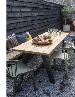 Discount WOOOD Tablo Tuintafel Natural, Black