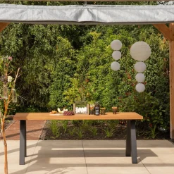 Discount WOOOD Tablo Tuintafel Natural, Black