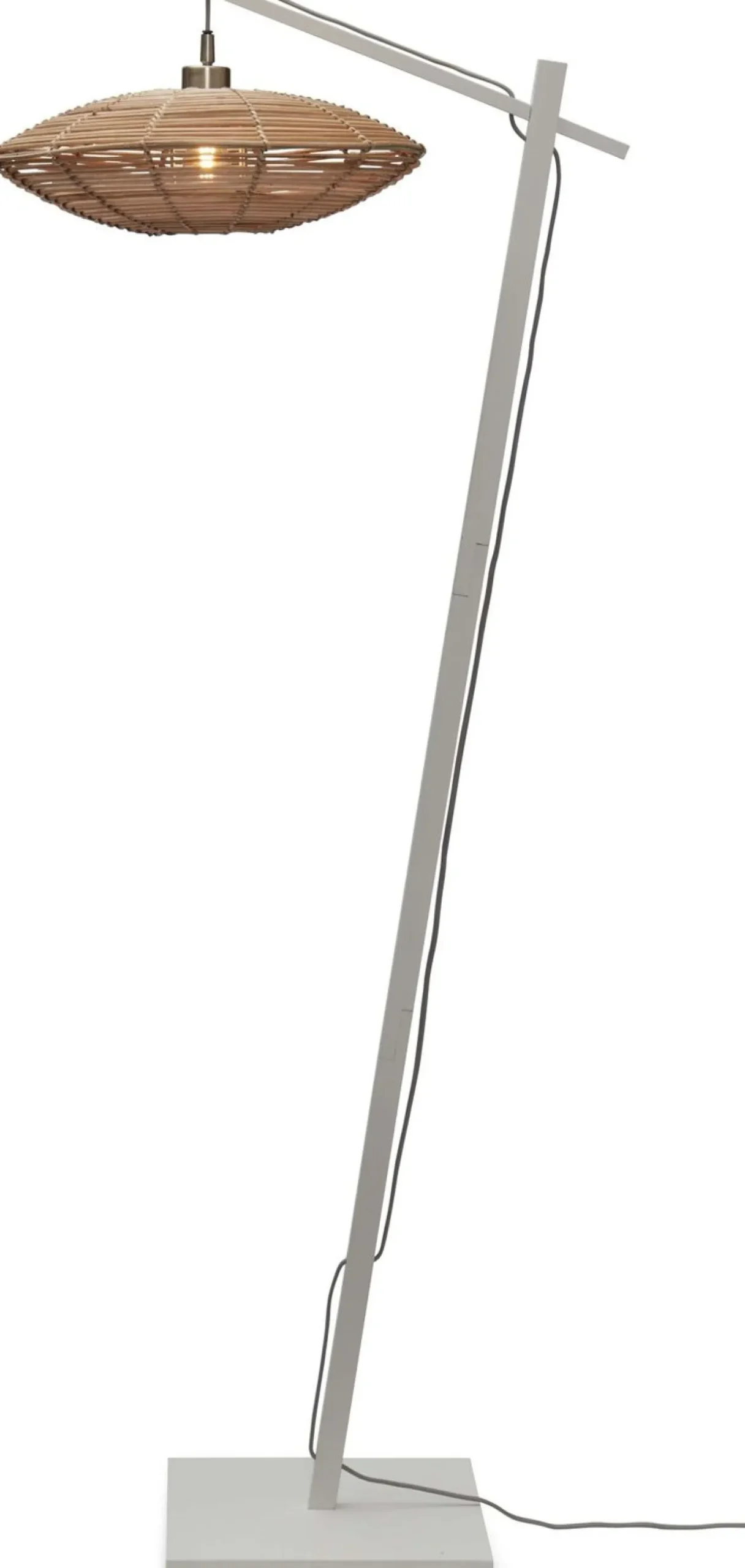 Outlet Good&Mojo Tanami Disc S Vloerlamp White, Natural, Grey