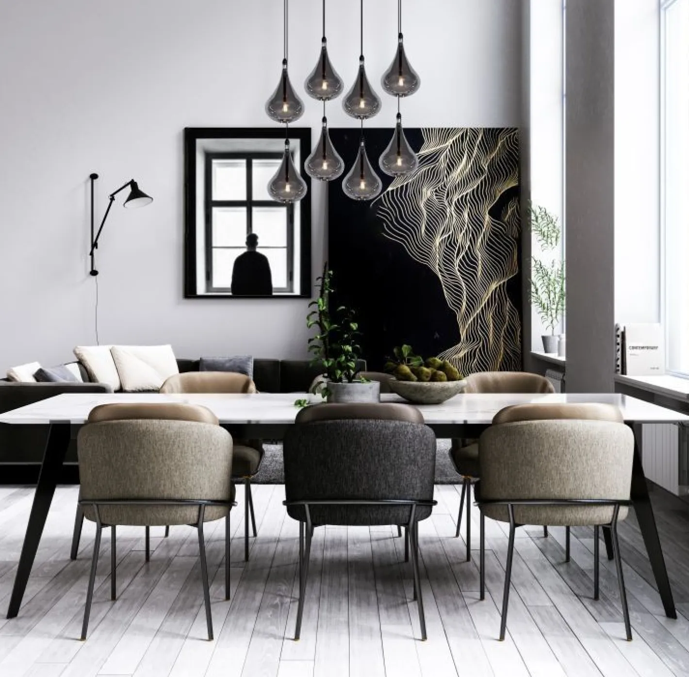 Online Lucide Tears Hanglamp Zwart