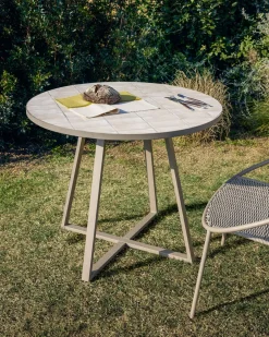 New Kave Home Tella Outdoor Bistrotafel Beige