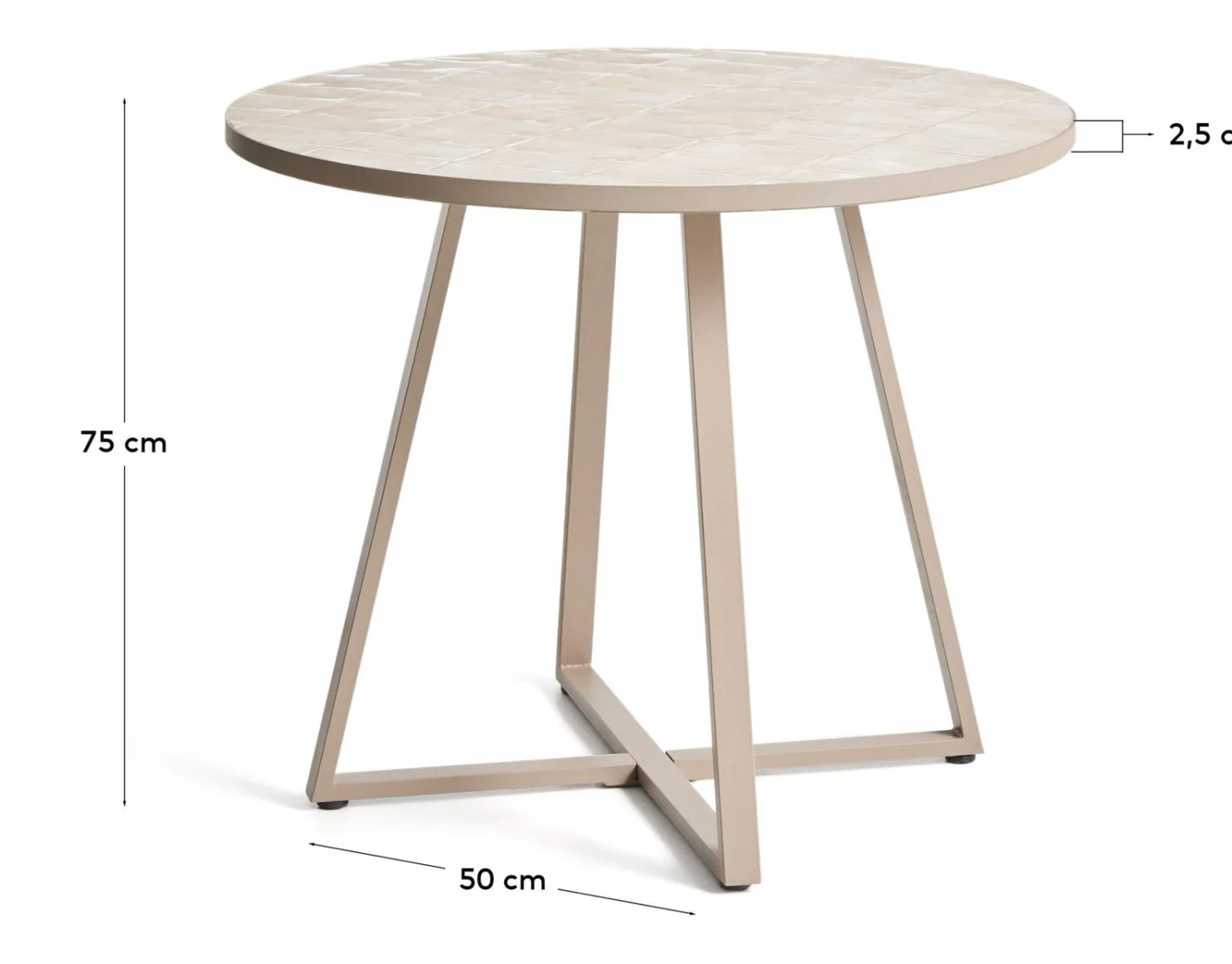 New Kave Home Tella Outdoor Bistrotafel Beige