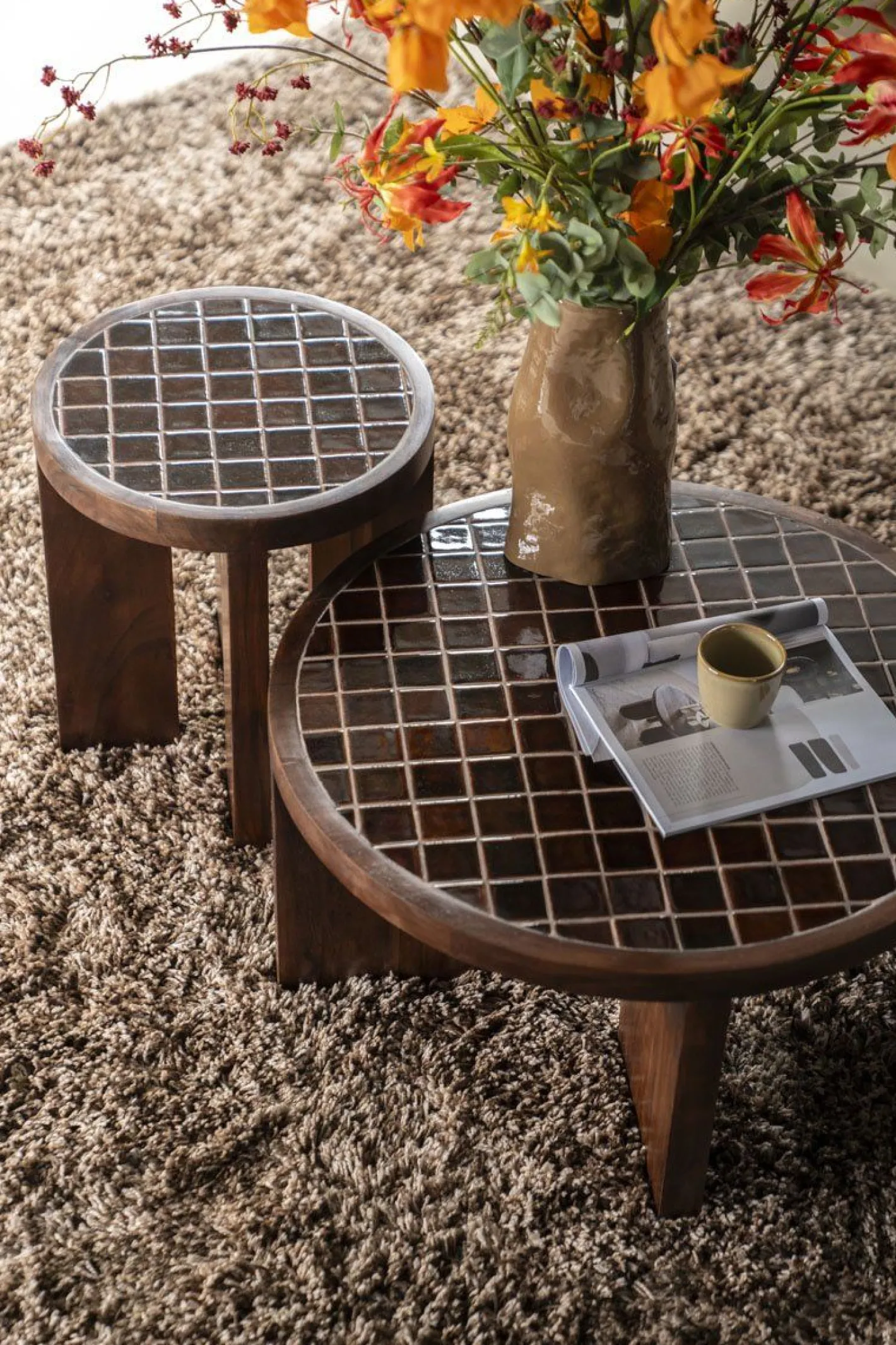 By Boo TiledUp Bijzettafel Brown