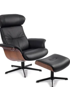 New Eijerkamp Collectie Time Out Relaxfauteuil + Hocker Black