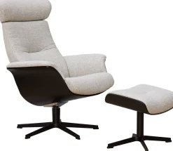 Outlet Eijerkamp Collectie Time-Out Beige Relaxfauteuil + Hocker Beige, Black