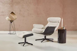 Outlet Eijerkamp Collectie Time-Out Beige Relaxfauteuil + Hocker Beige, Black