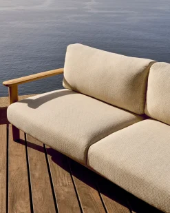 New Kave Home Tirant Outdoor 3-Zitsbank Naturel, Beige