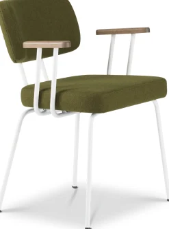 Sale Eijerkamp Collectie Tom Onderstel Wit Armstoel Green, Tabacco