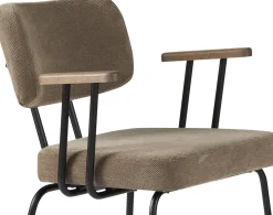 New Eijerkamp Collectie Tom Onderstel Zwart Armstoel Brown, Tabacco