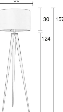 Outlet Zuiver Tripod Vloerlamp BLACK, GREY