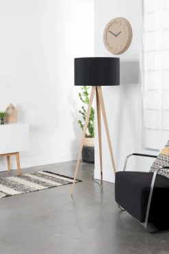 Hot Zuiver Tripod Wood Vloerlamp Black