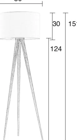 Hot Zuiver Tripod Wood Vloerlamp Black