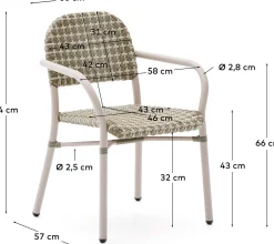 New Kave Home Tuccia Tuinstoel Beige, Groen