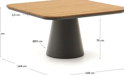 New Kave Home Tudons Tuintafel Grijs