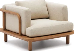 New Kave Home Turqueta Outdoor Fauteuil Bruin, Beige
