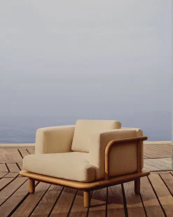 New Kave Home Turqueta Outdoor Fauteuil Bruin, Beige
