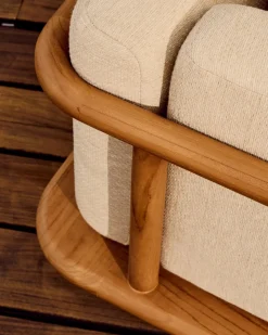 New Kave Home Turqueta Outdoor Fauteuil Bruin, Beige