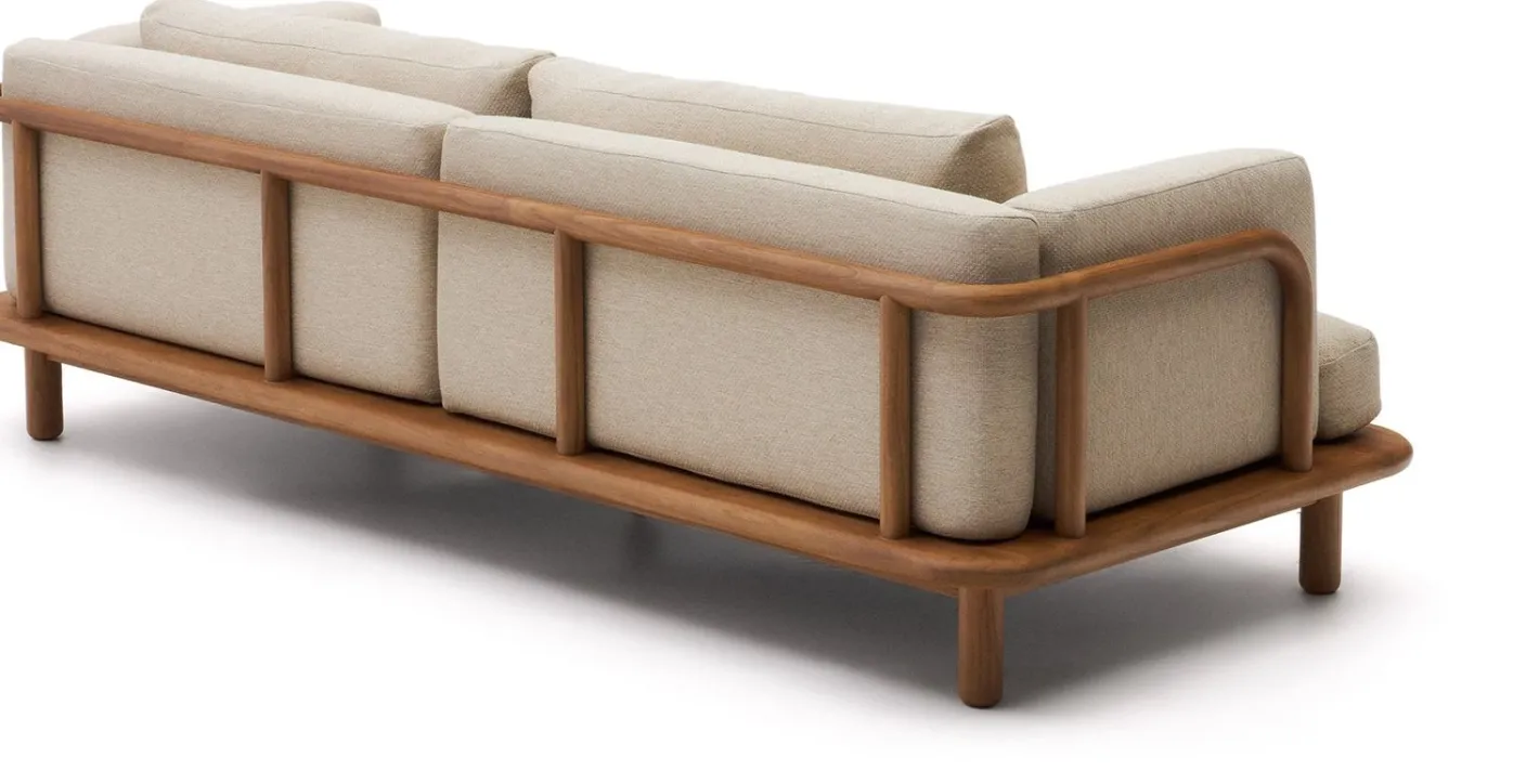Clearance Kave Home Turqueta Outdoor 3-Zitsbank Bruin, Beige