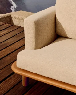 Clearance Kave Home Turqueta Outdoor 3-Zitsbank Bruin, Beige