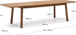 Kave Home Turqueta Uitschuifbare Tuintafel Naturel