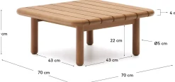 New Kave Home Turqueta Vierkante Salontafel Naturel