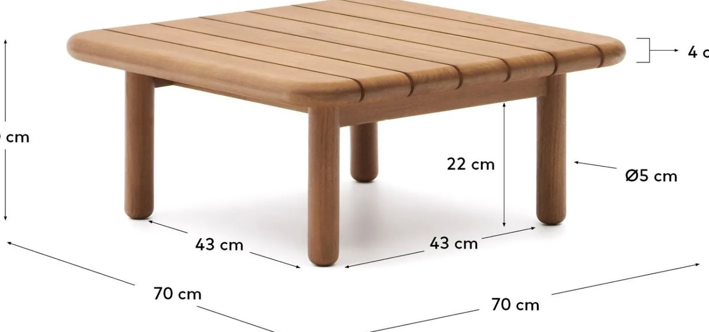 New Kave Home Turqueta Vierkante Salontafel Naturel