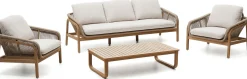 Outlet Kave Home Vellana Outdoor Loungeset Bruin, Grijs
