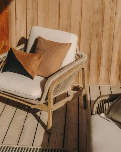 Outlet Kave Home Vellana Outdoor Loungeset Bruin, Grijs