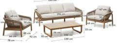 Outlet Kave Home Vellana Outdoor Loungeset Bruin, Grijs