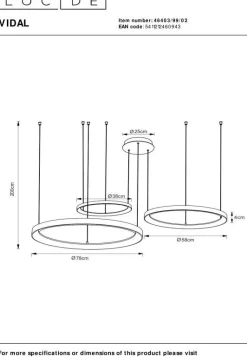 Online Lucide Vidal Hanglamp Goud
