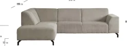 Outlet Eijerkamp Collectie Vince Links Hoekbank Shitake / Beige