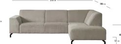 New Eijerkamp Collectie Vince Rechts Hoekbank Shitake / Beige
