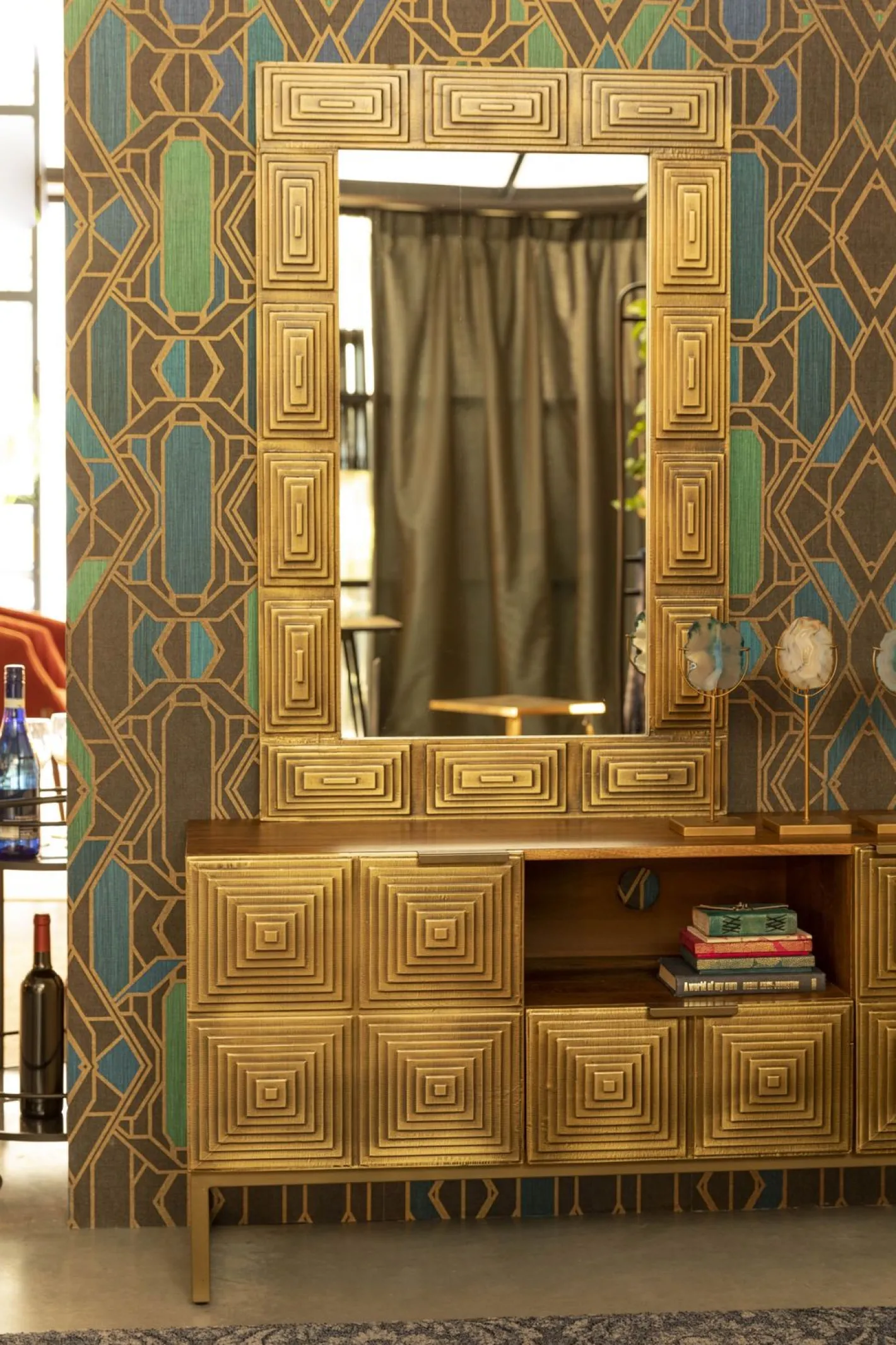 Discount Dutchbone Volan Spiegel Gold