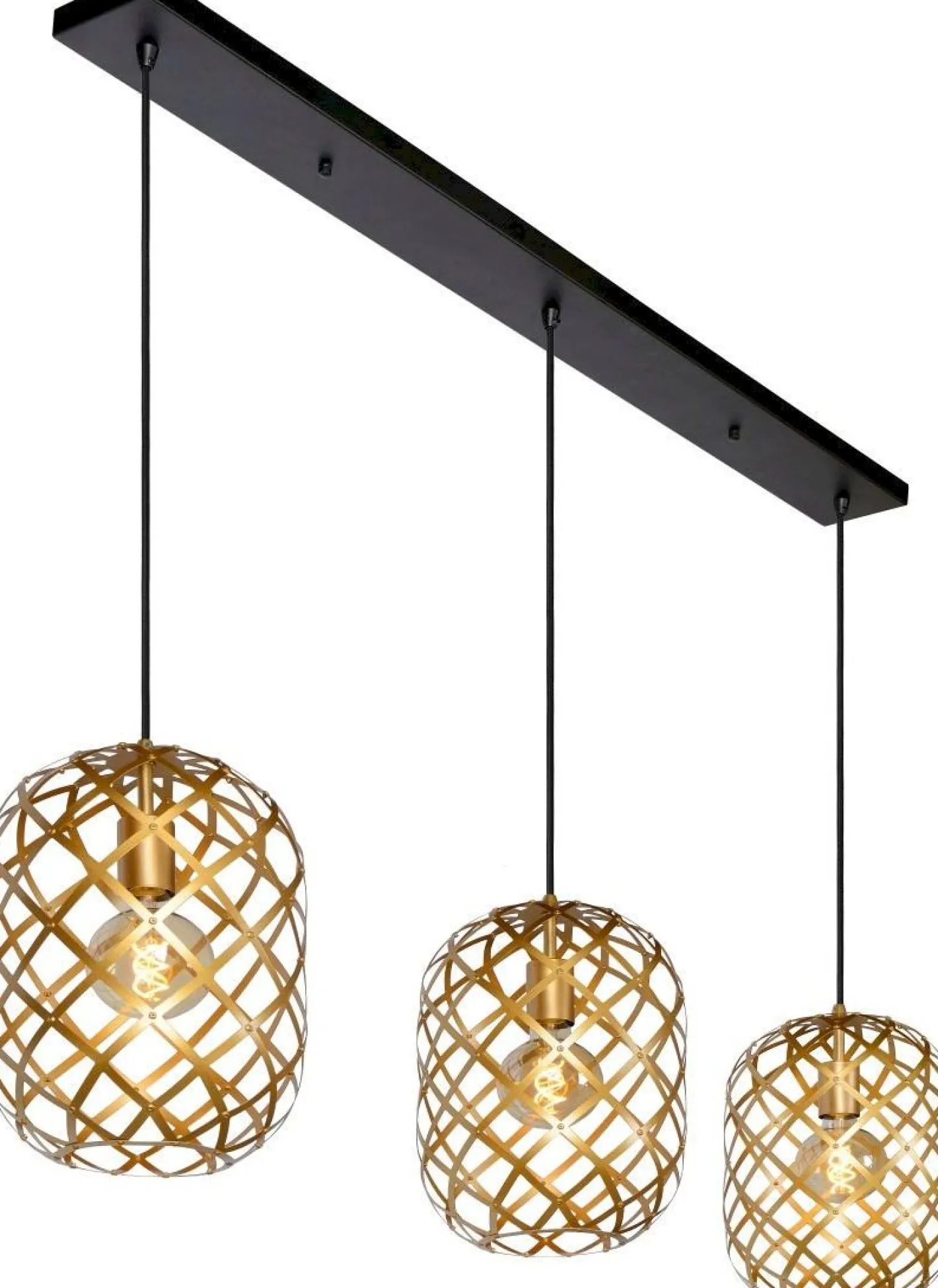 Discount Lucide Wolfram Goud Hanglamp Goud, Zwart
