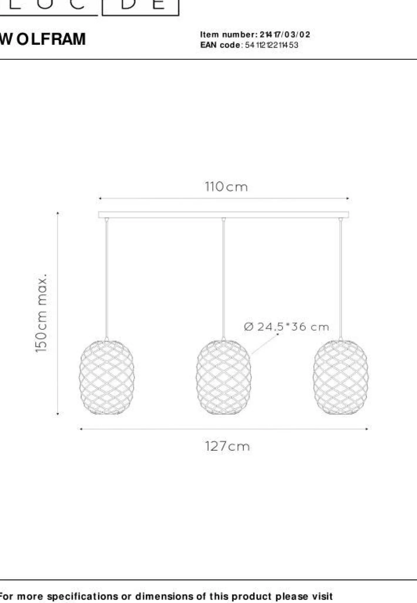 Discount Lucide Wolfram Goud Hanglamp Goud, Zwart