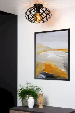 Discount Lucide Wolfram Plafondlamp Zwart