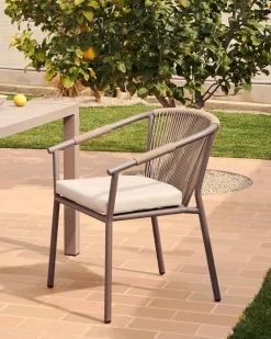 Discount Kave Home Xelida Tuinstoel Bruin, Beige