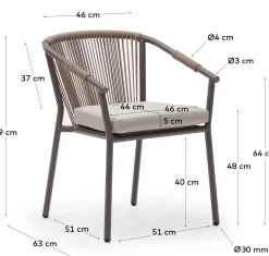 Discount Kave Home Xelida Tuinstoel Bruin, Beige