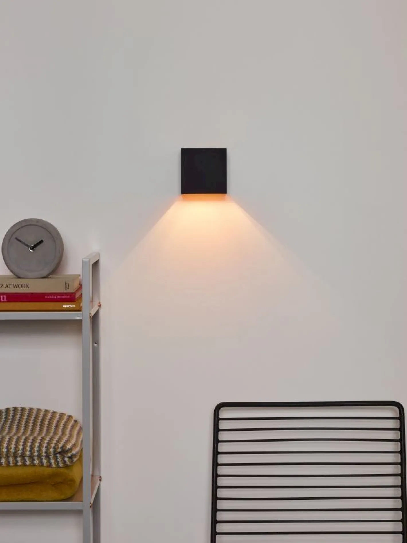 New Lucide Xio Vierkant Wandlamp Zwart