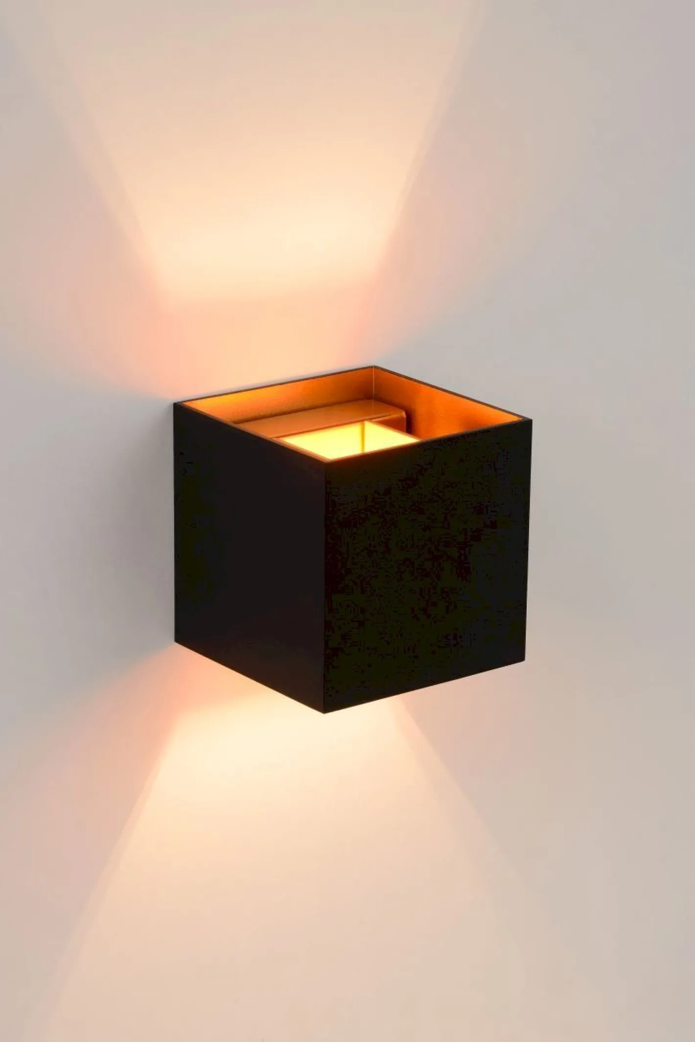New Lucide Xio Vierkant Wandlamp Zwart